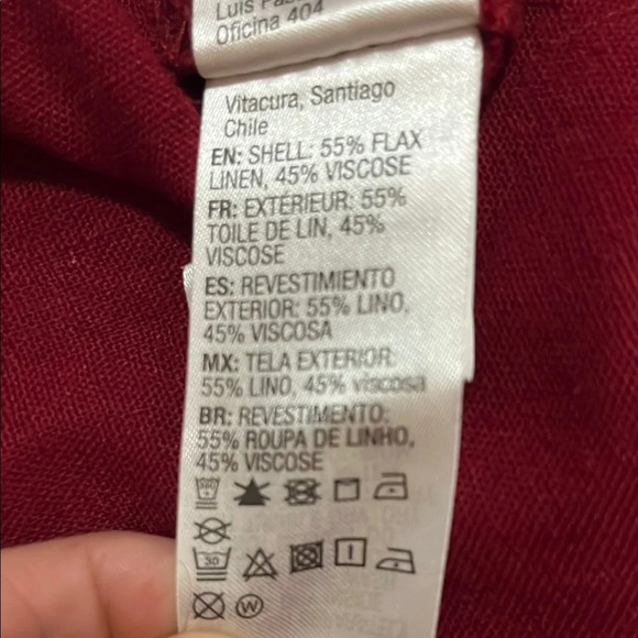 Roxy Red Linen Pants Size Medium - Picture 7 of 8